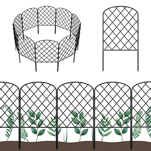 OUSHENG Dekorativer Gartenzaun, insgesamt 3 m (L) x 61 cm (H), Tierbarriere-Bordüre, rostfreier Metalldraht, Kantenumrandung für Außenbereich, Terrass