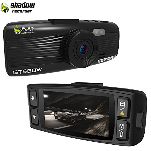 Shadow GT580W Dash Cam Car Camera Recorder 1920X1080P Car Dashboard 2.7” LCD Screen 155° WDR Lens G-Sensor Night Vision Loop Recordi
