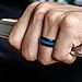 Saco Band Silicone Wedding Rings - Middle Line & Plain (Middle Line Blu Gray Black, Plain Gray Black, 10.5-11 (20.6mm))