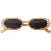 Laurinny Oval Sunglasses for Women,90s Retro Small Trendy Shades | Vintage Chic Cute,Skinny,Lightweight,Comfortable Fit,UV400 Protection,Daily Driving,Beach Trips,Everyday Wear,Street Style