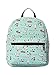 Veenajo Small Lightweight Canvas Backpack Purse Casual Daypack Ipad backpack for Women Girls Teens Kids(Green Cat)