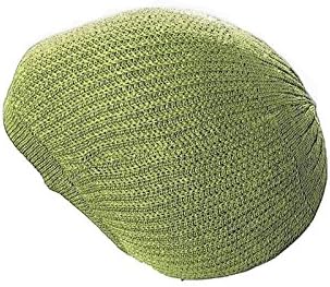 FIREBUN Lime Green Rasta Dread Tam Cap Hat Crown Beret Beanie Slouchy Knit Chrochet M/L