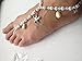 Ivory Barefoot Sandals Beach Wedding Beaded Anklet with Starfish and Real Seashells - Set of 2