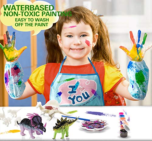 41pcs Dinosaur Painting Kit for Kids Crafts and Arts Set Painting Kit Decorate Your Own Dinosaur Figurines DIY Dinosaur Arts Crafts 3D Painting Dinosaurs Toys for Kids Boys Girls Age3 4 5 6 7Years Old
