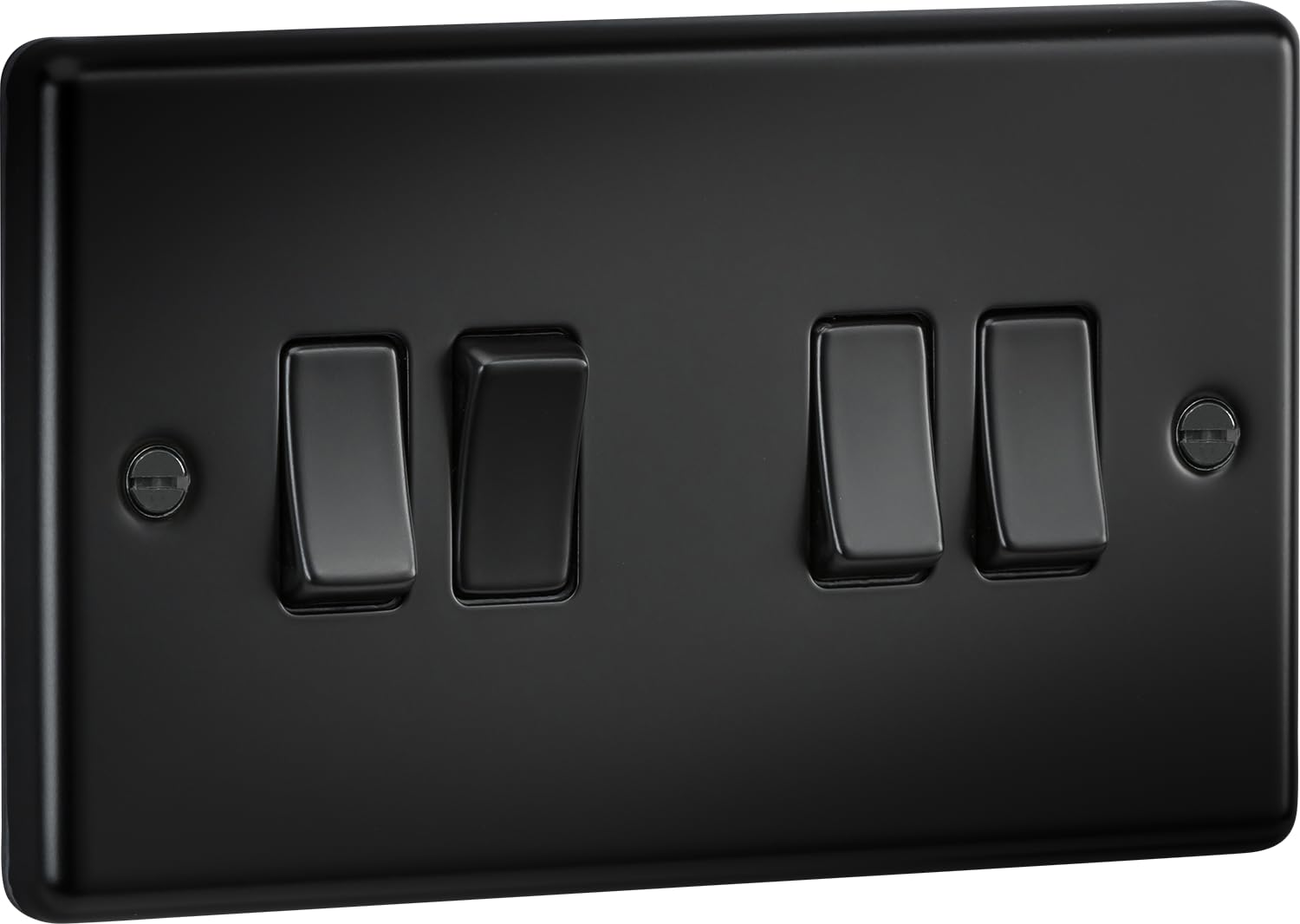Knightsbridge 10AX 4G 2 Way Plate Switch - Matt Black