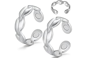 Cigmag 2PCS Copper Rings for Women Adjustable Solid Pure Copper Ring with Present Box