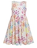 Arshiner Girls Dress Rainbow Dots Heart Printed For Skater Casual Cute Sleeveless Summer Dress