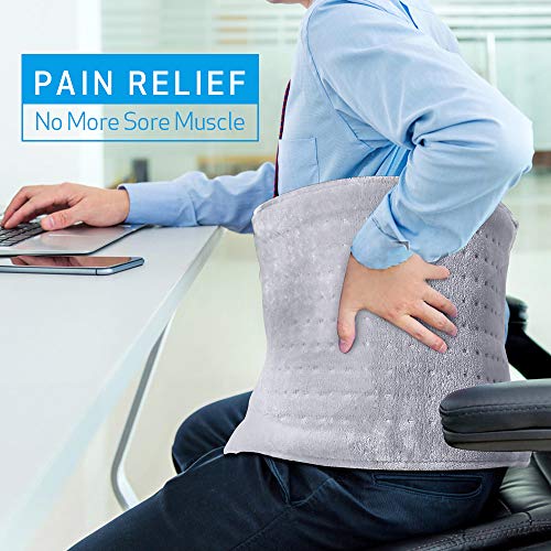 Electric Heating Pad 12" X 24" Extra Large Fast Heat Therapy Wrap, Dry/Moist Heating Pad with Auto Shut Off, Pain Relief for Neck, Shoulder, Arms, Legs, Back and Waist - PROALLER - Thumbnail 3