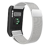 Garmin Vivoactive HR Watch Band, MoKo Milanese Loop Stainless Steel Mesh Replacement Bracelet Strap for Vivoactive HR Sports GPS Smart Watch with Unique Magnet Lock, No Buckle Needed, Silver