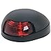 Attwood 3150R7 Red 2-Mile Sidelight — Deck Mount — for Boats Up to 65.6 Feet, 7-Inch Hard Wire Lead, Black Housing