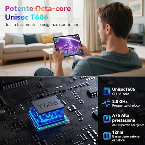 VekfulPC T20 Tablet Android 16 con Tastiera, 24GB RAM + 256GB ROM Espandibile 2TB, Tablet 10 Pollici Widevine L1, Octa-Core, WiFi, Face ID, Bluetooth 5.0, 5000mAh, 8MP+5MP, Jack 3.5mm, 4 Anni Garanzia