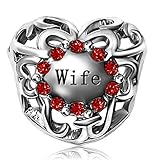 JMQJewelry Love Heart Wife Birthstone July Red