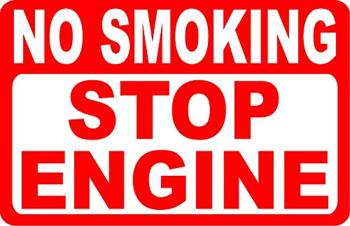 No Smoking Stop Engine Sign. 9x12. Metal. Gas Pump & Fire Safety Sign. Made in USA
