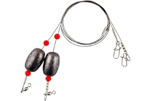 AGOOL Fishing Weights Egg Sinkers Rigs Carolina Rig Wire Leader with Sinker Weights Bottom Fishing Rigs for Catfish Flounder Grouper Trout Drum Redfish