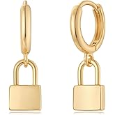 MYEARS Women Earrings Gold Huggie Hoop Dangle Drop 14K Gold Plated Small Simple Hypoallergenic Everyday Jewelry