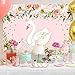 Funnytree White Swan Photography Backdrop for Birthday Baby Shower Party Decoration Pink Floral Gold Crown Background Photo Booth