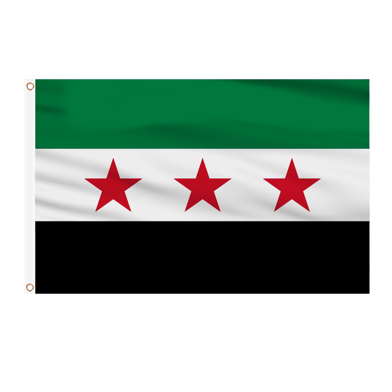AhfuLife Syria Flag 5ft x 3ft for Party Decorations, 1Pcs Large Syria Flag Polyester Double Side with Brass Eyelets for Football National Day Garden Street Indoor Outdoor Party Decorations — image 1