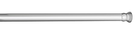 Wenko 19208100 Teleskop-Duschstange chrom, Ausziehbare Duschvorhangstange zum Klemmen, Ø 2 cm, Aluminium, 110-185 cm, chrom