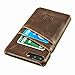 Dockem Wallet Case for iPhone 8 Plus and 7 Plus - Minimalist Vintage Synthetic Leather Card Case, Ultra Slim Professional Executive Snap On Cover with 2 Card Holder Slots, Brown