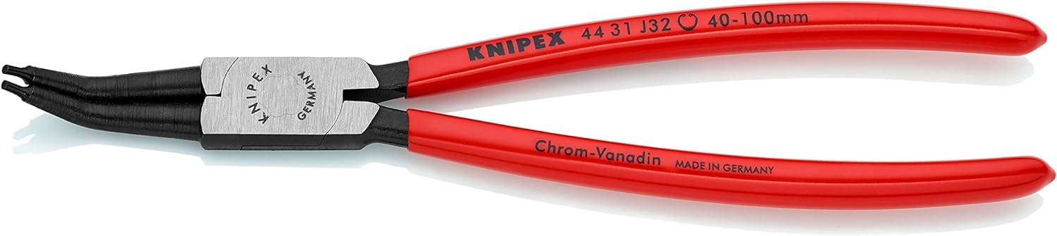 KNIPEX Circlip Pliers for Internal Circlips in Bore Holes 45° Angled with Plastic Coating 225 mm, 44 31 J32