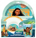 Disney Moana 3-Piece Mealtime Set with Plate, Bowl and Tumbler - Melamine Dinnerware Set for Kids - Dishwasher Safe, Break Resistant and BPA Free