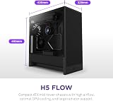 NZXT H5 Flow Compact ATX Mid-Tower Case High Airflow 360 Front 240 Top view 2