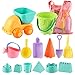 MINGPINHUIUS Kids Beach Toys Toddlers Beach Sand Toys with Truck Castle Bucket Kettle Molds A Mesh Bag, Soft Plastic Material Ideal Gift for Baby Boys or Girls 22 Pcs