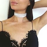 Akak Store Newest Summer Simple Fashion White Six-layer Chenille Choker Necklace for Women Girls