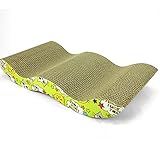 Cat Toy, PYRUS Pet Corrugated Cardboard Cat Scratching Pad with Catnip Cat Cardboard Sofa Ultimate Cat Lounge (W-Shaped)