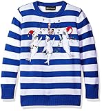 Alex Stevens Little Boys' Shark Party Sweater, Blue Combo, 5