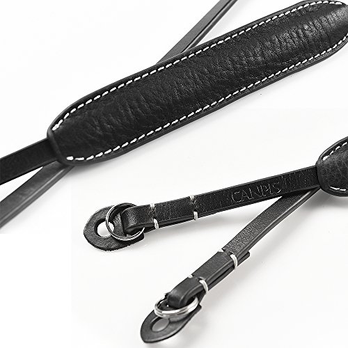 CANPIS Echtes Leder Kamera gurt Schnellverschluss, CP005 Vintage Kamera Schultergurt Hals ragegurt für Nikon Canon Sony Pentax Leica Olympus Fuji Alle DSLR-Kamera (Schwarz) – Bild 7