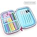 JUJIN Cute Owl Face Hardtop EVA Pencil Case Big Pencil Box With Compartment For Kids (Light Blue)…