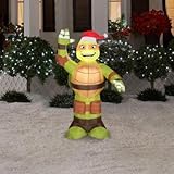 3.5 ft. LED Inflatable Michelangelo with Santa Hat