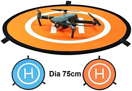 Eleshroom 30” Folding Landing Pad for RC Drone, Universal Drone Launchpad Quadcopter Helicopter Helipad Dronepad DJI Mavic Pro, Phantom 2 3 4 Pro, Karma, Syma Protective Accessories, Dia 75cm