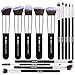 BS-MALL Makeup Brushes Premium 14 Pcs Synthetic Foundation Powder Concealers Eye Shadows Silver Black Makeup Brush Sets(Silver Black)