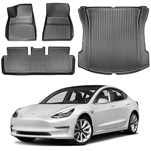 TOPlight Floor Mats for Tesla Model 3, All Weather Waterproof Heavy