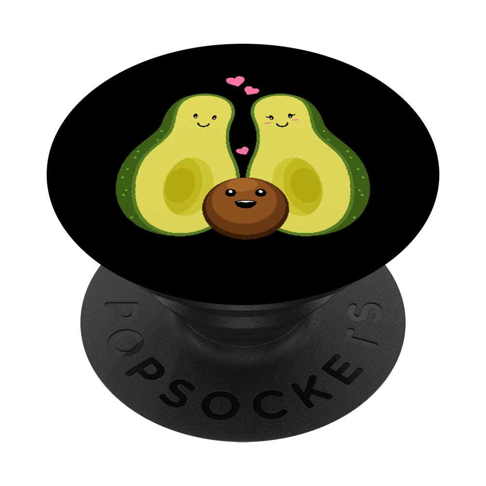 Cute Avocado Family Pregnant Mom Pregnancy Announcement PopSockets Swappable PopGrip