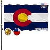VOLTA Double Sided Colorado State Flag 5x8ft, Outdoor Heavy Duty 3-Ply Durable Polyester Colorado State Flag with Canvas Header/Brass Grommets for Indoor and Outdoor Decoration