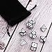 HESTYA 7 Pieces Metal Dices Set Game Polyhedral Solid Metal Dice Set with Storage Bag for Role Playing Game Math Teaching