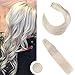 14 Inch Real Human Hair Extensions Tape in #24 Blonde Glue in Remy Hair 50 Grams Skin Weft Natural Human Hair 20 PCS