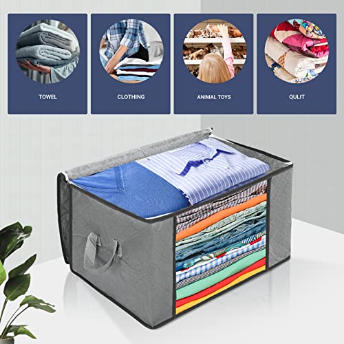 120L Comforters Storage Bags, 3 Pack Storage Bag for Clothes, Blankets