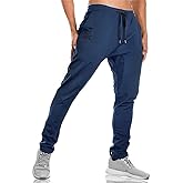 BROKIG Mens Jogger Sport Pants, Casual Zipper Gym Workout Sweatpants Pockets