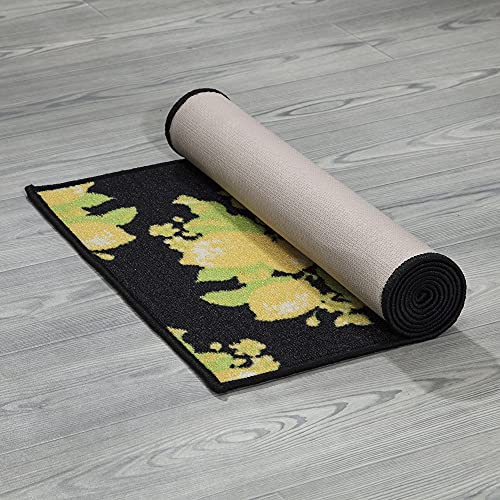 Ottomanson Lemon Collection Contemporary Black Lemons Design Runner Rug