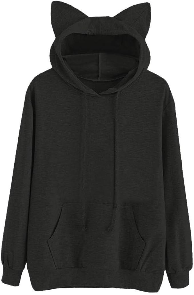 Amazon Co Jp Aliciga 可愛い 猫耳 トレーナー パーカー レディース 長袖 フード付き 無地 ねこ コスプレ ゆったり プルオーバー スポーツ ダンス トップス スウェット 快適 カジュアル 学生 潮 シンプル 家電 カメラ