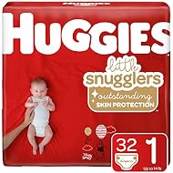 Huggies Little Snugglers Baby Diapers, Size 1 (Up to 14 lb.), Jumbo Pack, 32 Count (Packaging May Vary)