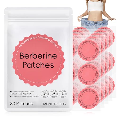 Berberine Patches, Berberine Support Patches with Berberines & Cinnamon Extract, Vegan, Helps Support Metabolism & Energy Levels (1 Pack)