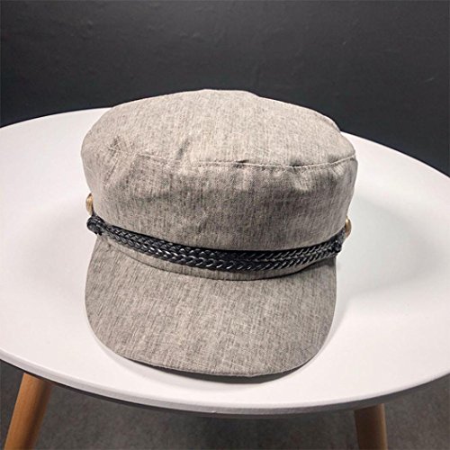 Womens Adjustable Twsit Soft Fit Cotton Visor Beret Newsboy Hat Cap (Gray)