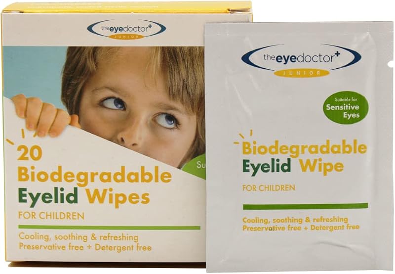 The Eye Doctor Junior Eyelid Wipes - 20 Individually Wrapped Cleansing Wipes