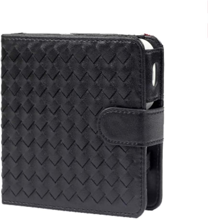 Iqos Case Notebook Type, IQOS Case Leather, IQOS 2.4 Plus Exclusive Protective Case Card Storage with Fashionable All Storage Leather Case for Adult Gift,Wovenblack
