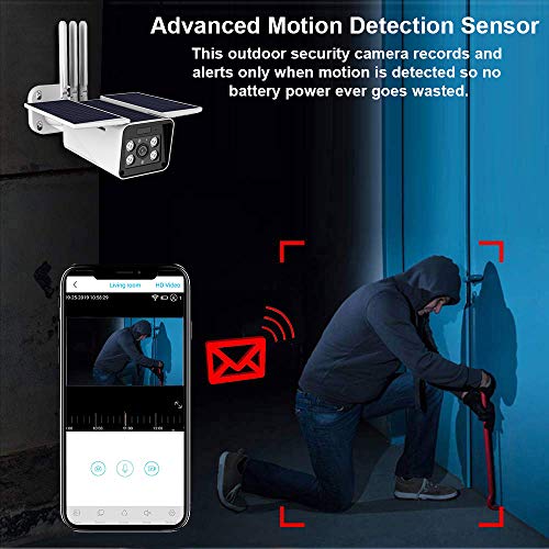 image for Wireless Outdoor Security Camera Solar Battery,FUVISION 1080P Home Sec
